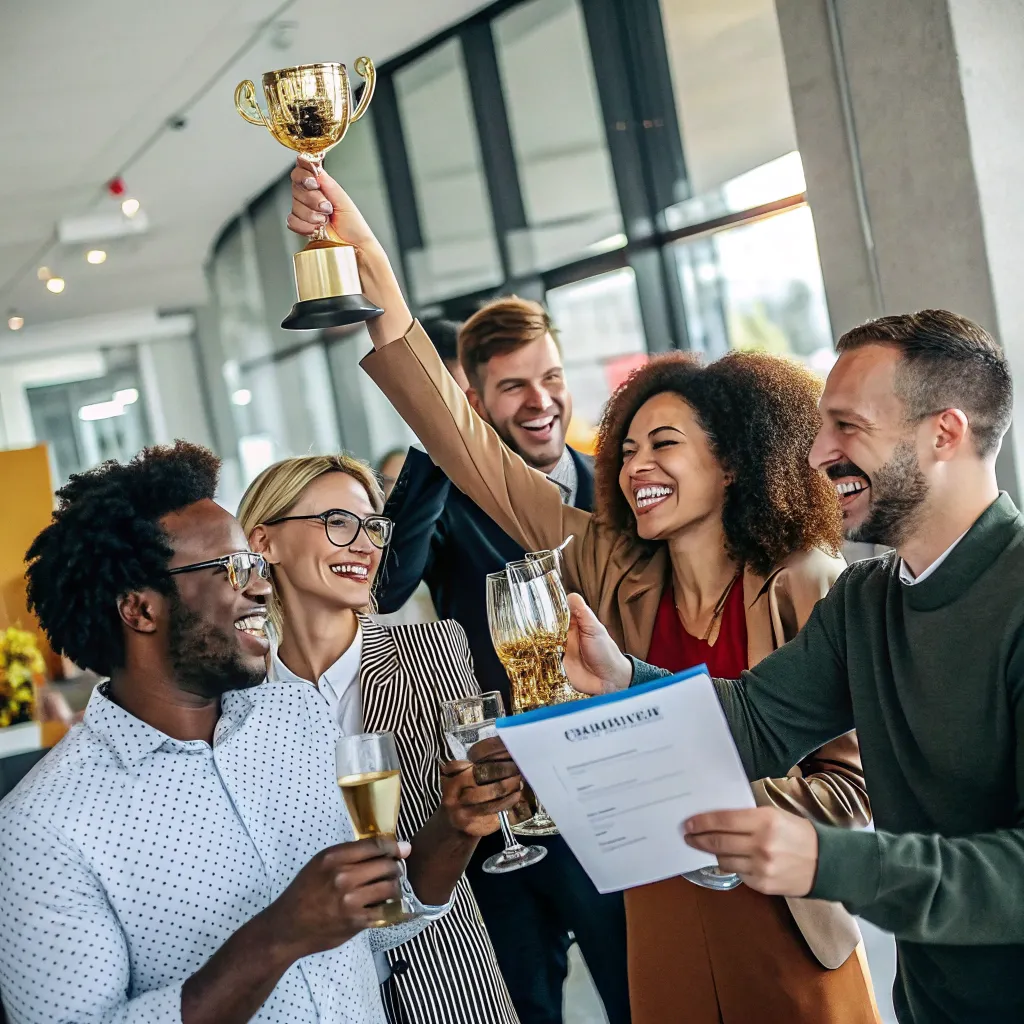 Diverse Team Celebrating